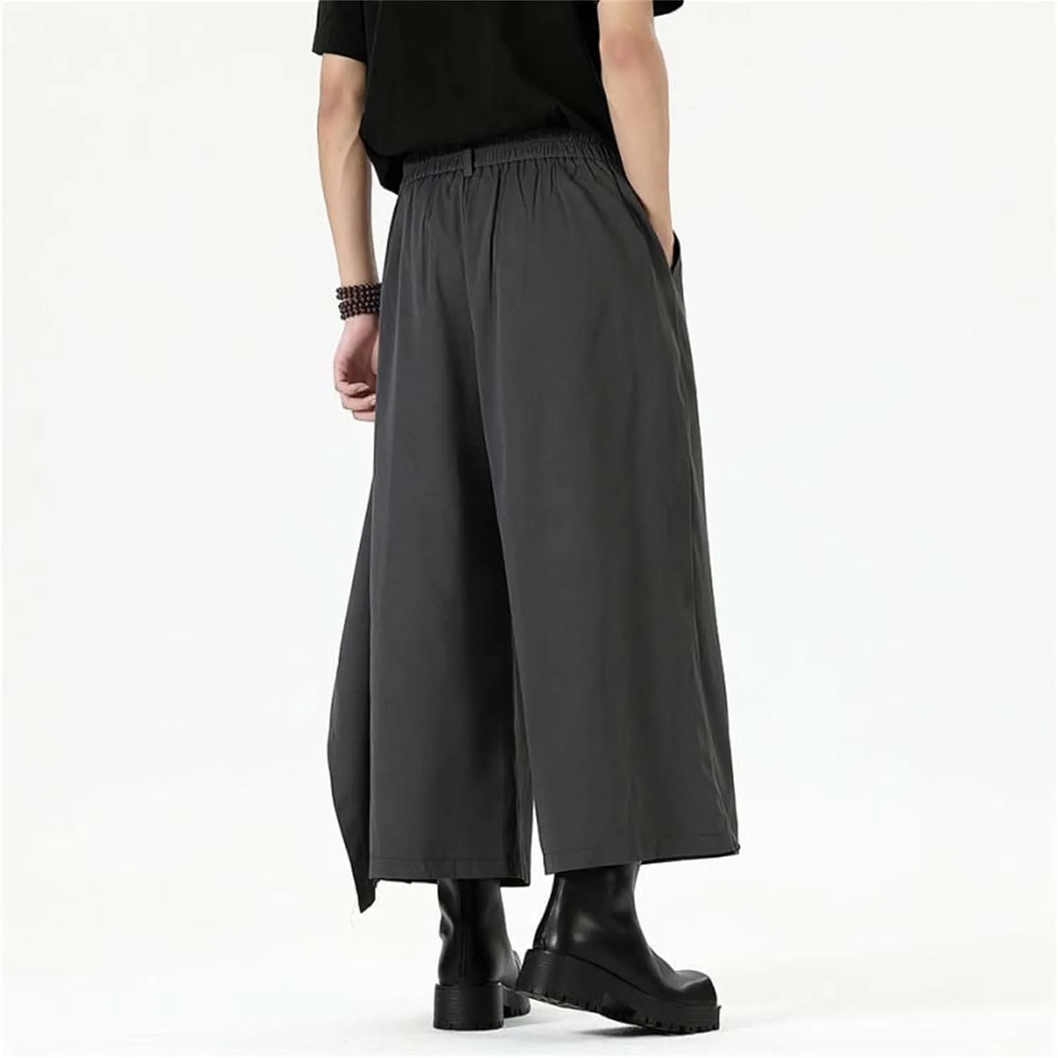 Men's Casual Skirt Pants Comfortable Loose Fit Wide Leg Harem Pant Japanese Kimono Trousers