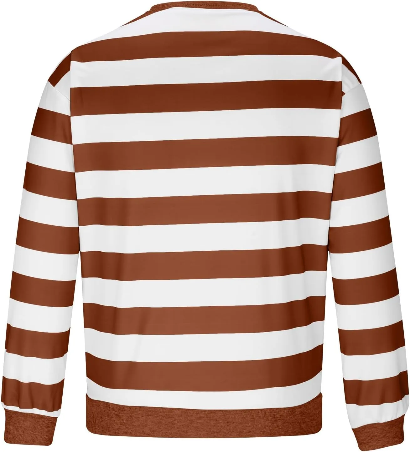 Men's Color Block Stripe Shirt Long Sleeve Fashion Casual Round Neck Tee Lightweight Basic T-Shirt Daily Work Blouses