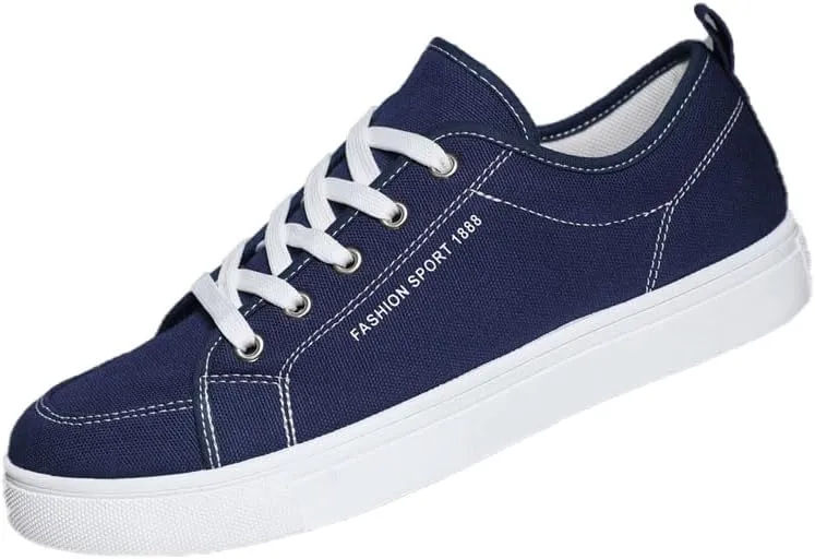 Men's Fashion Sneakers Canvas Shoes, Skateboard Shoes Comfortable Casual Walking Shoes