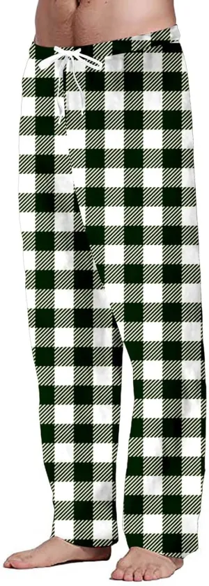 Men's Fleece Jogger Pant Men's Spring Summer Autumn and Winter Classic Fashion Leggings Plaid Wash Cotton Workout