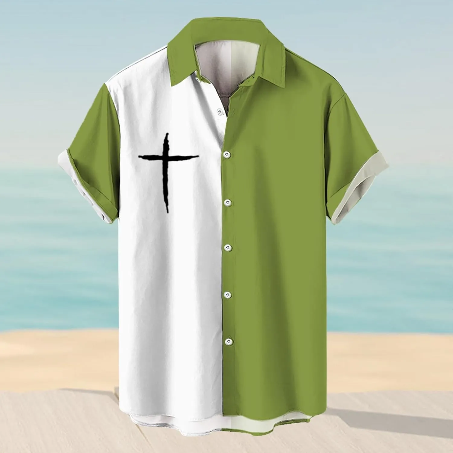 Men's Hawaiian Shirts Vintage Short Sleeve Button Down Tropical Shirt Casual Summer Hipster Beach Aloha Blouses Stylish