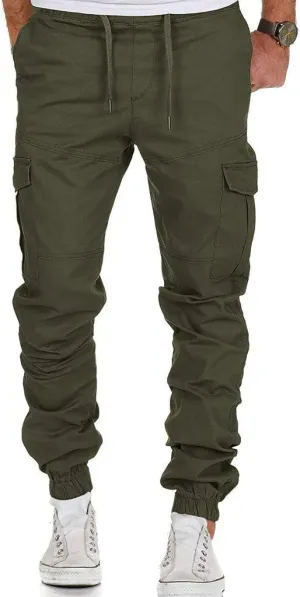 Men's Hiking Cargo Pants Lightweight Joggers for Men Lined Sweatpants for Men Scrubs Joggers for Mens Green Pants