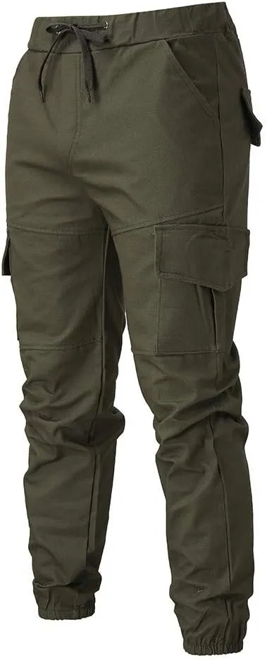 Men's Hiking Cargo Pants Lightweight Joggers for Men Lined Sweatpants for Men Scrubs Joggers for Mens Green Pants