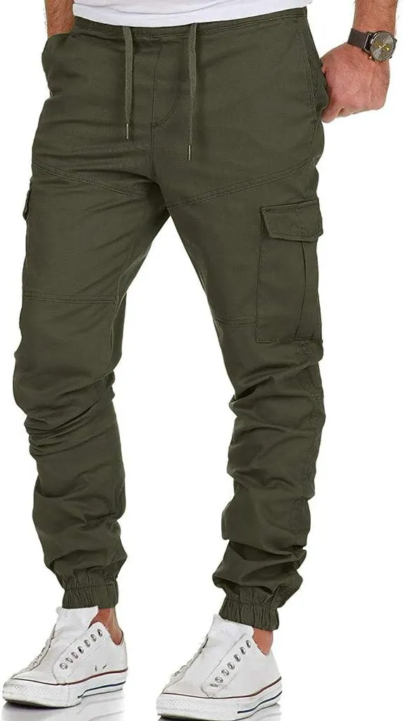 Men's Hiking Cargo Pants Lightweight Joggers for Men Lined Sweatpants for Men Scrubs Joggers for Mens Green Pants