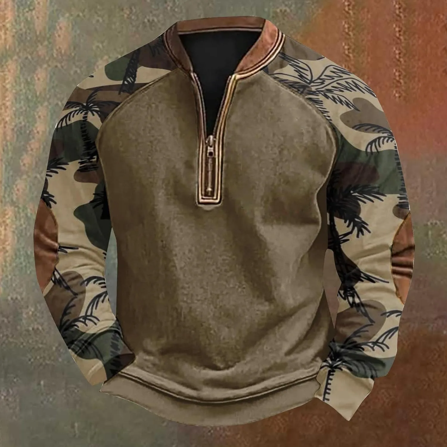 Men's Loose Fit Midweight Sweatshirt Zipper Long Sleeved Hoodie Heavyweight Full-Zip Sweatshirt Hoodie For Men