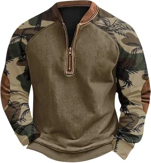 Men's Loose Fit Midweight Sweatshirt Zipper Long Sleeved Hoodie Heavyweight Full-Zip Sweatshirt Hoodie For Men