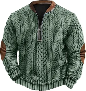 Men's Loose Fit Midweight Sweatshirt Zipper Long Sleeved Hoodie Heavyweight Full-Zip Sweatshirt Hoodie For Men