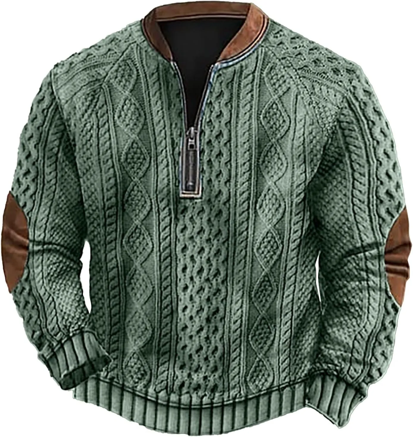 Men's Loose Fit Midweight Sweatshirt Zipper Long Sleeved Hoodie Heavyweight Full-Zip Sweatshirt Hoodie For Men