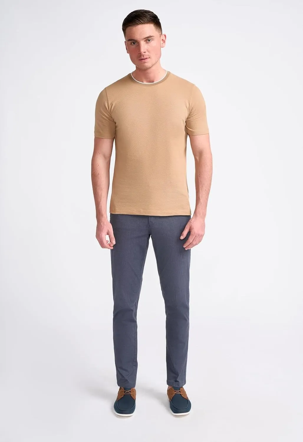 Mens Navy Slim-Fit Cotton Twill Chino Trousers - Comfortable & Stylish Summer Wear