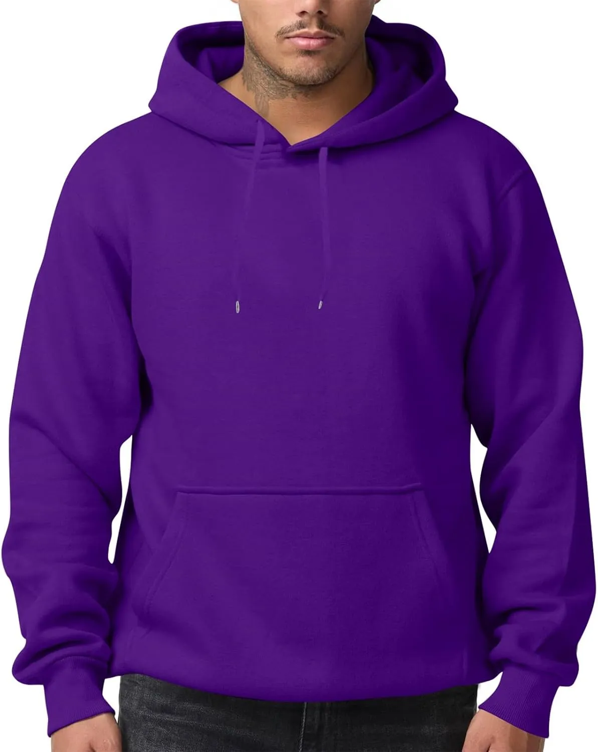 Mens Oversized Hoodies Casual Fleece Long Sleeve Crewneck Hooded Sweatshirt Big And Tall Pullover Shirts S-3XL