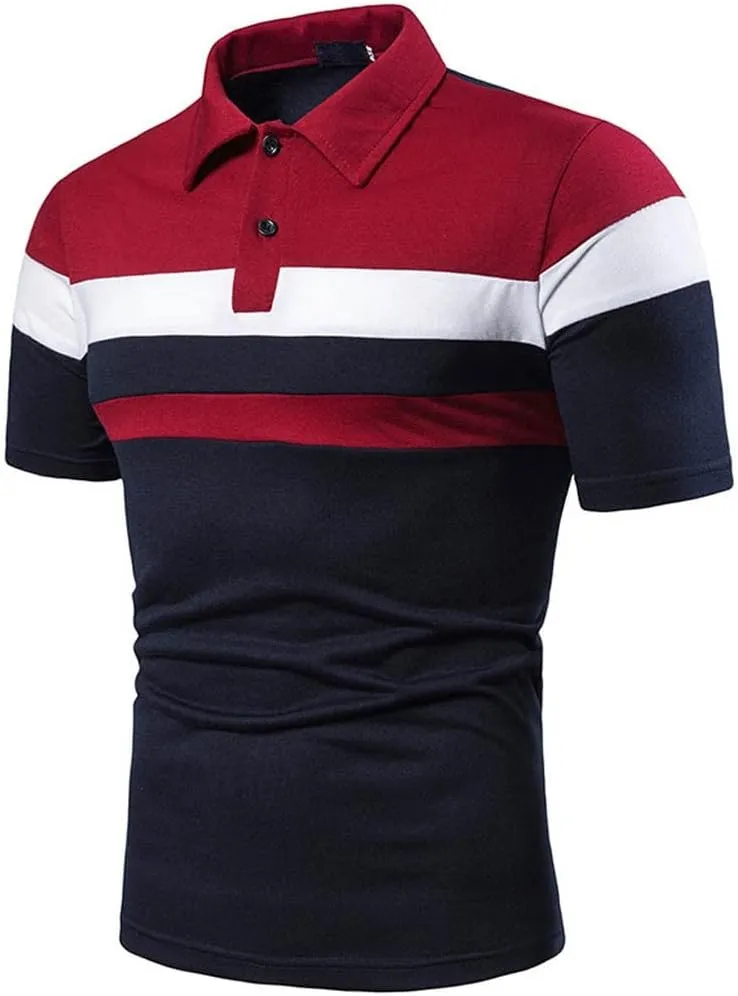 Mens Polo Sleeve Summer Casual Tops Men's T Shirts Golf Items for Men Mens Shirts Blue Mens Shirts Polo Tees Slim
