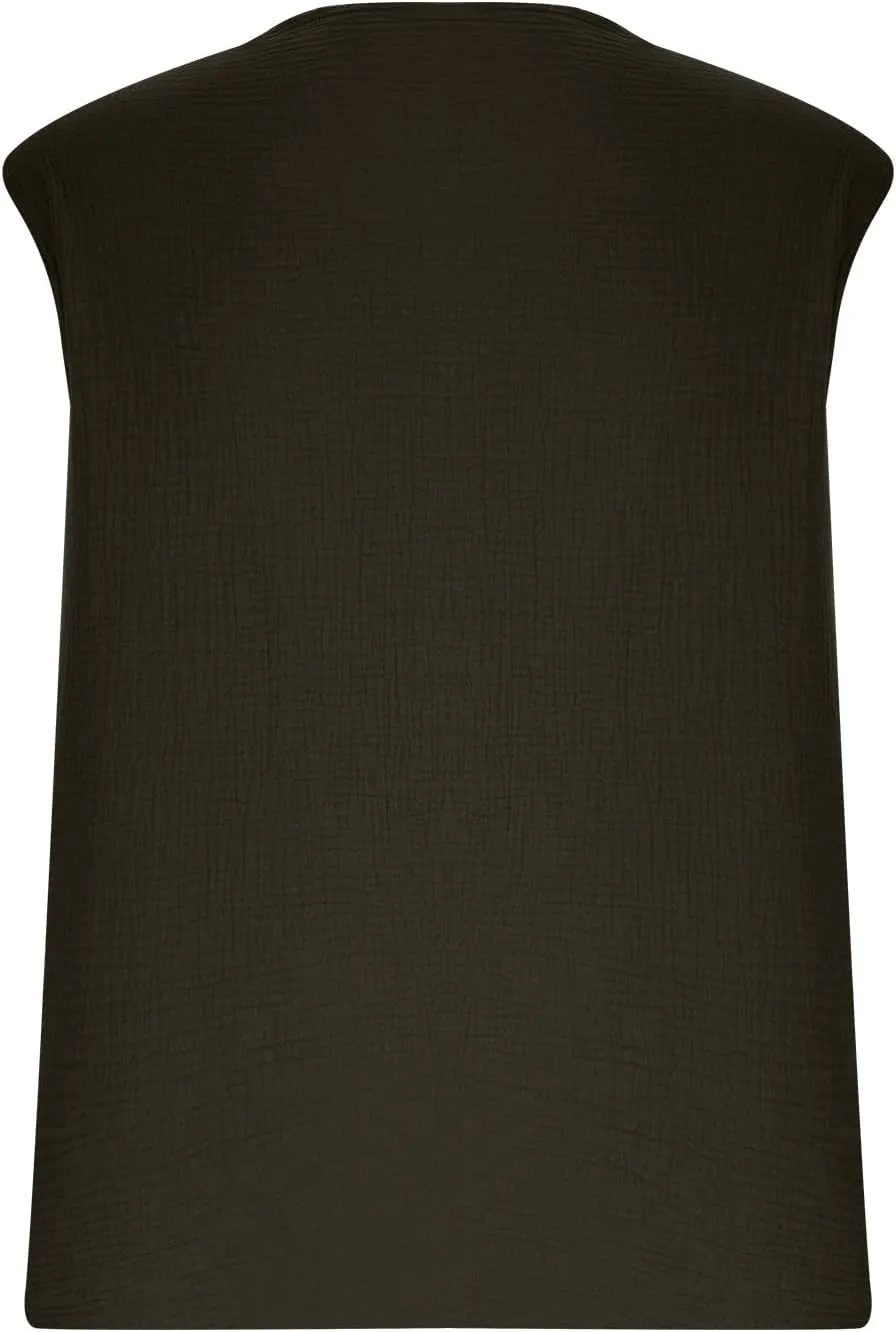 Men's Raw Edge Cotton Linen Tank Tops Casual Loose Vintage Sleeveless V-Neck T-Shirts Summer Hippie Beach Shirts