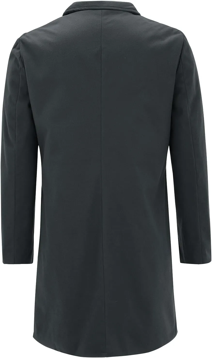 Mens Regular Fit Notched Lapel Trench Coats Big and Tall Single Breasted Pea Coats Warm Windproof Business Overcoats
