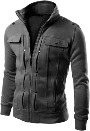 Mens Slim Fit Varsity Jackets Stand Collar Zip Up Lightweight Windbreaker Casual Active Bomber Jackets Vintage Coats