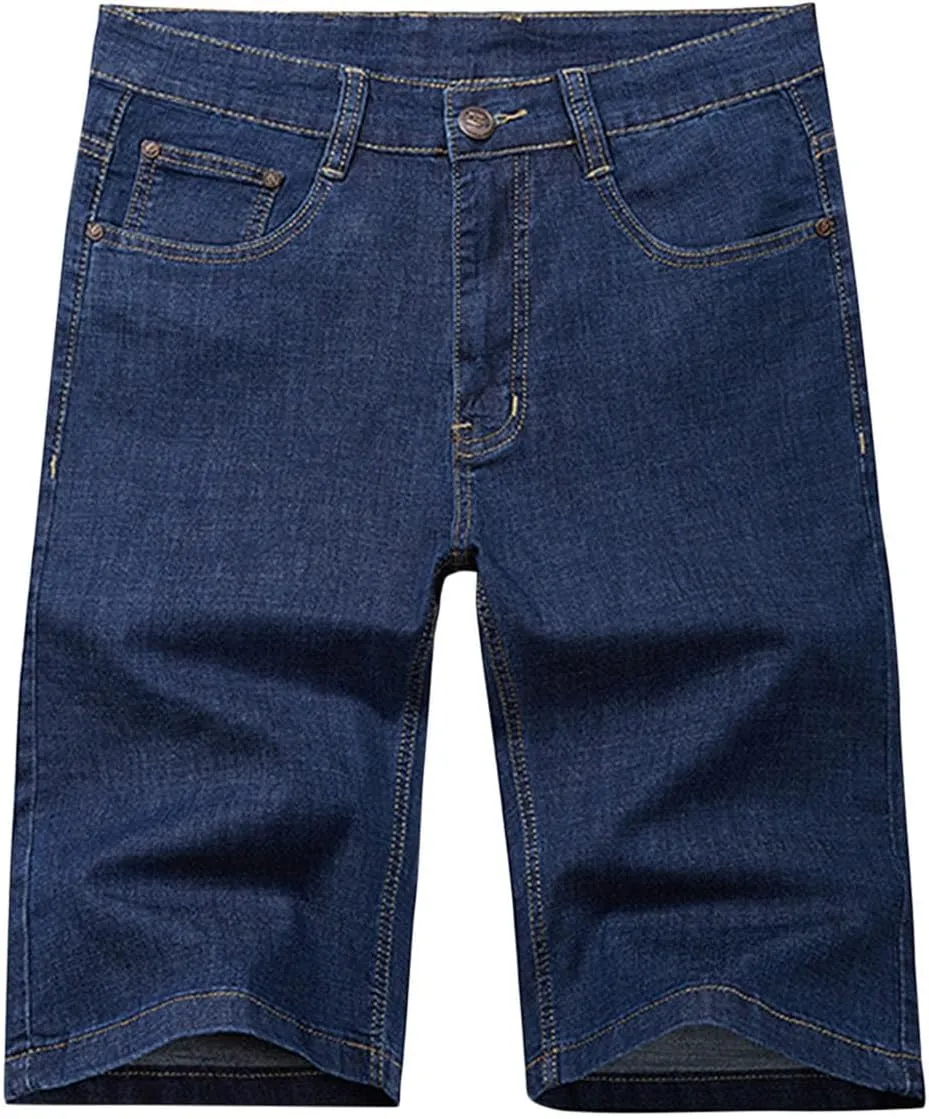 Men's Sport Denim Shorts Stretch Short Jeans Summer Beach Denim Shorts Workwear Half Pants Capri Activewear