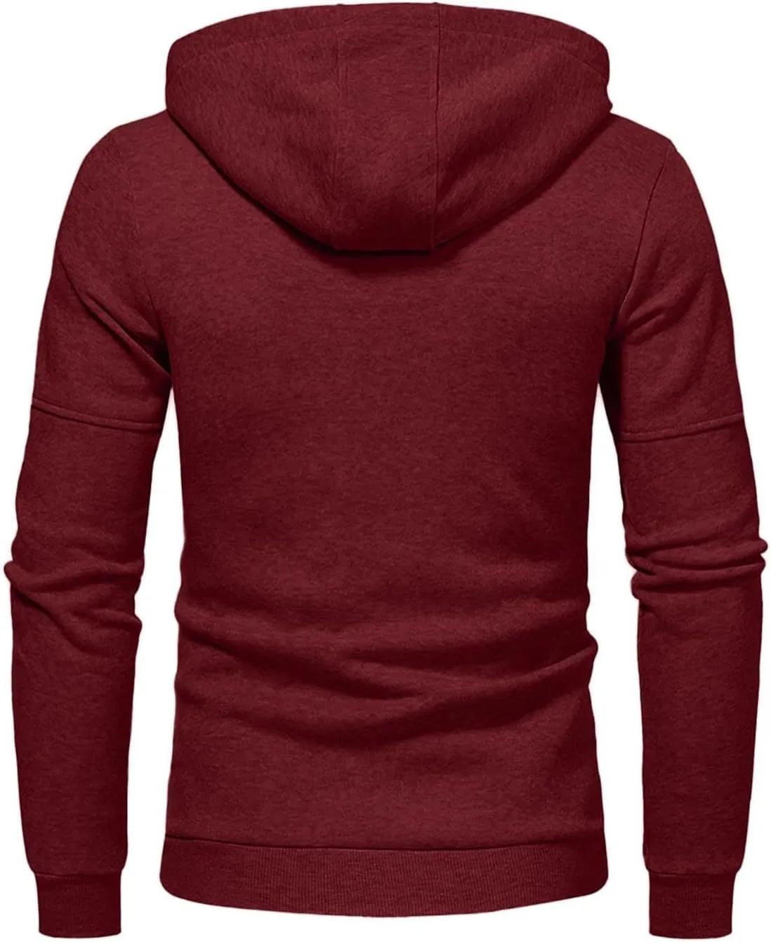 Men's Sports Casual Full Zipper Long-Sleeved Hooded Sweater with Pockets Jogging Track Gym Training Hoodie