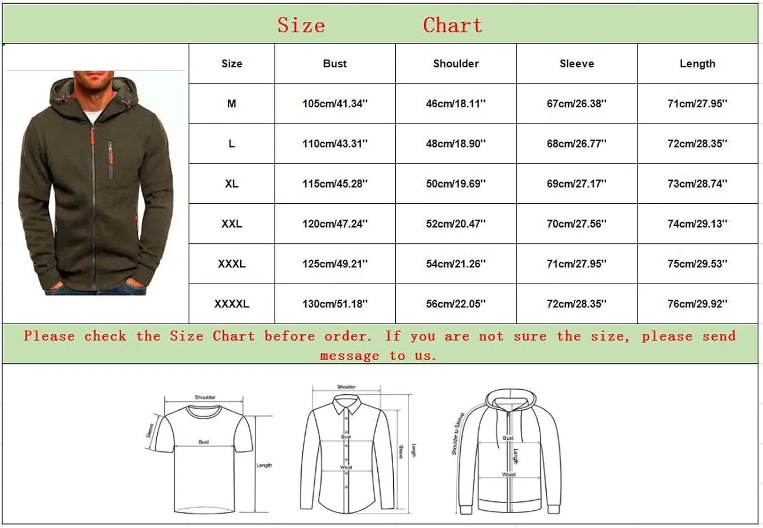 Men's Sports Casual Full Zipper Long-Sleeved Hooded Sweater with Pockets Jogging Track Gym Training Hoodie