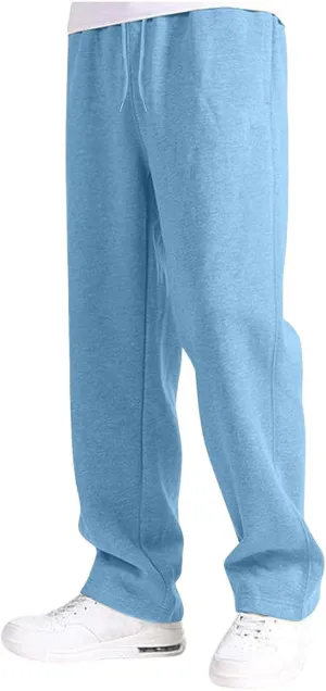 Men's Sweatpants Gym Running Workout Joggers Pants Fitness Track Athletic Solid Trousers Drawstring with Pockets