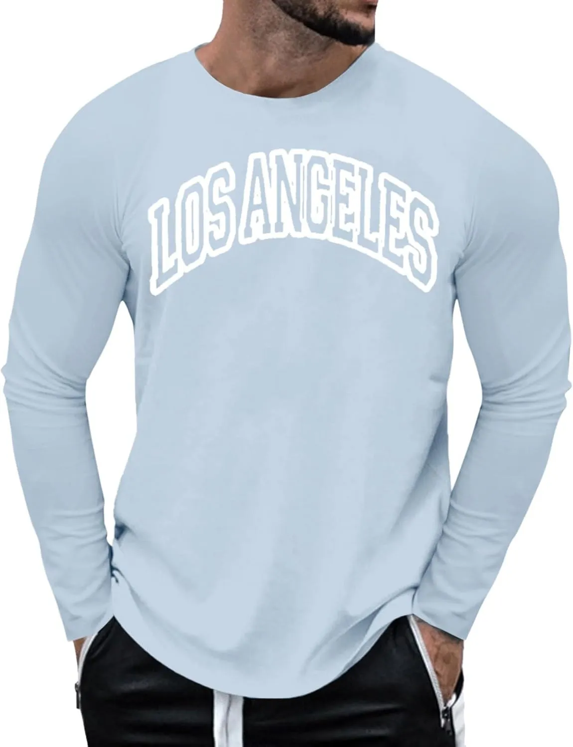 Mens Tshirts Casual Crew Neck Long Sleeve Athletic Lightweight Relaxed Fit Tees True Comfort Stylish Tops