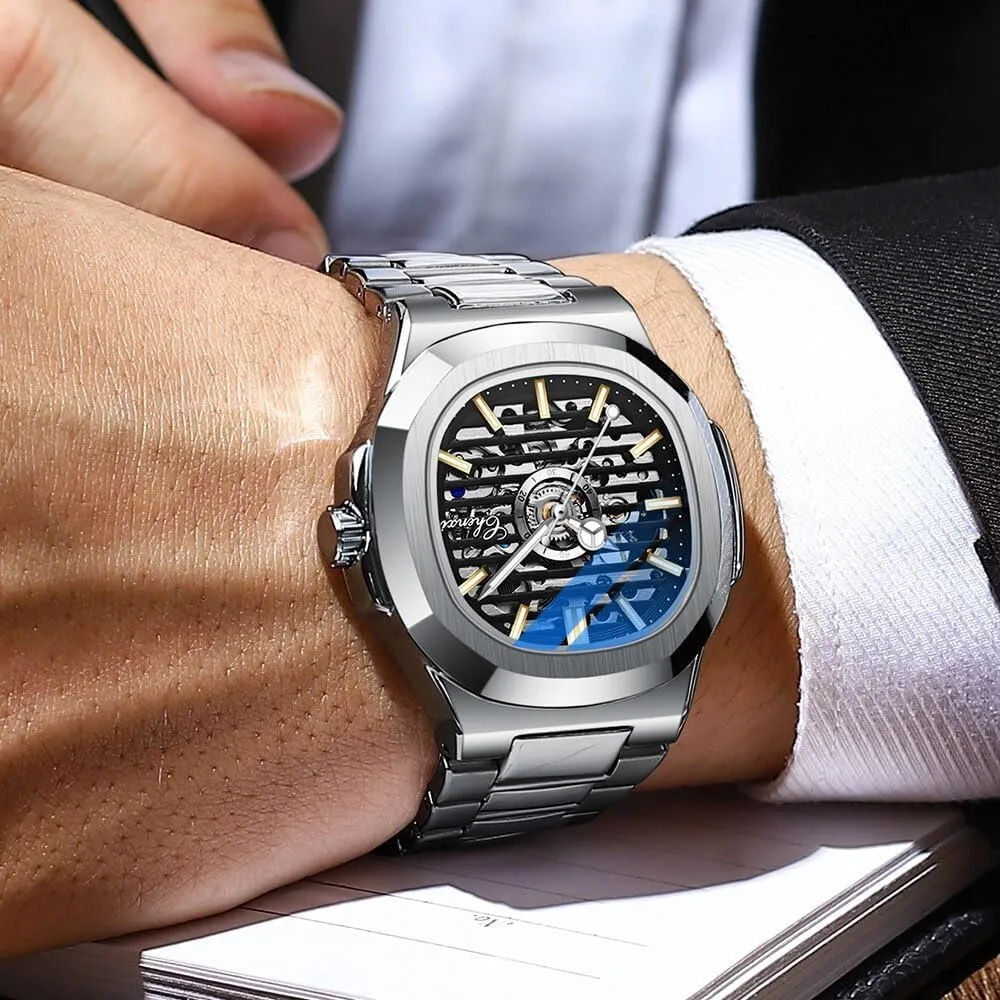 Mens Watches Fashion Business Automatic Watch Stainless Steel Waterproof Mechanical Wristwatch