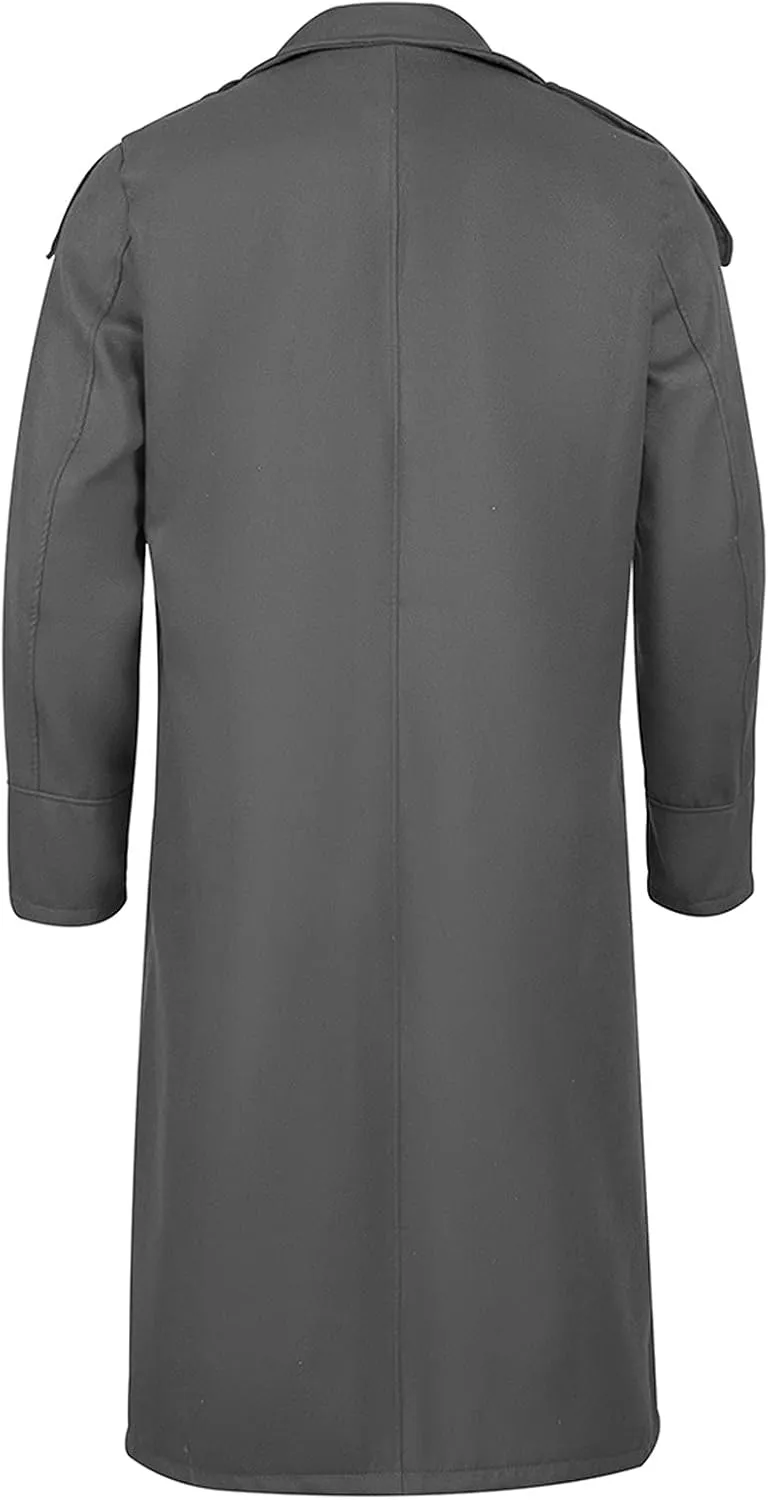Men's Wool Blend Single Breasted Long Pea Coat Long Trench Coat Casual Cotton Blend Peacoat
