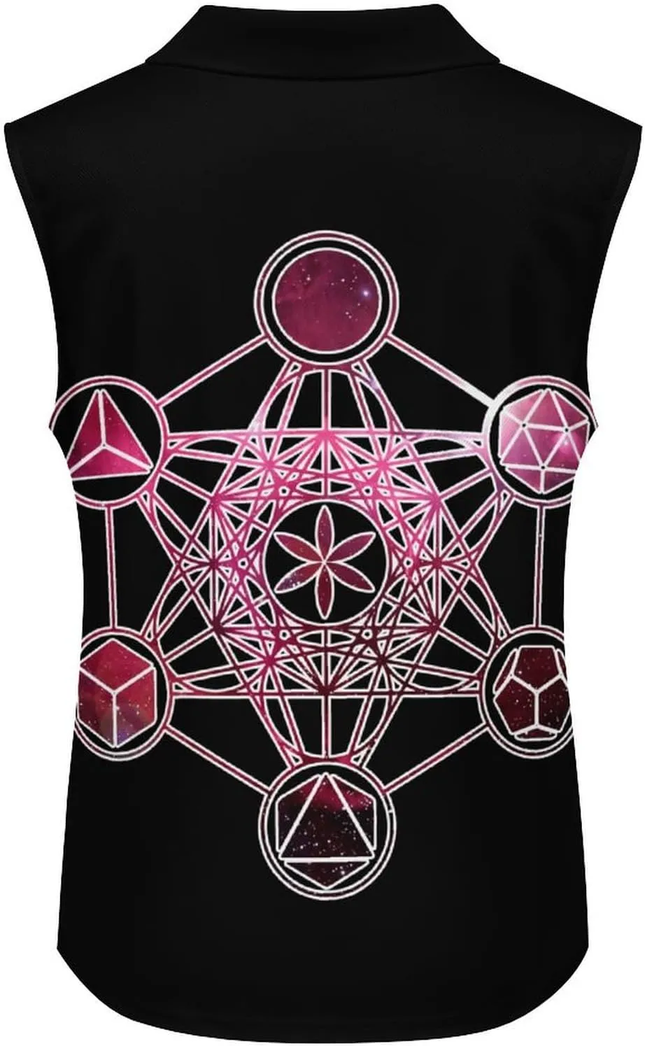 Metatron's Cube Sacred Geometry Women's Sleeveless Golf Polo Shirts Athletic Tank Tops