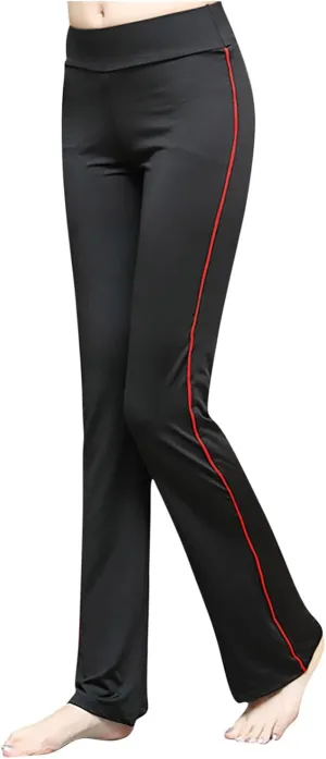 Mid Rise Yoga Pants for Women Stretch Full Length Casual Leggings Tummy Control Running High Waist Trousers