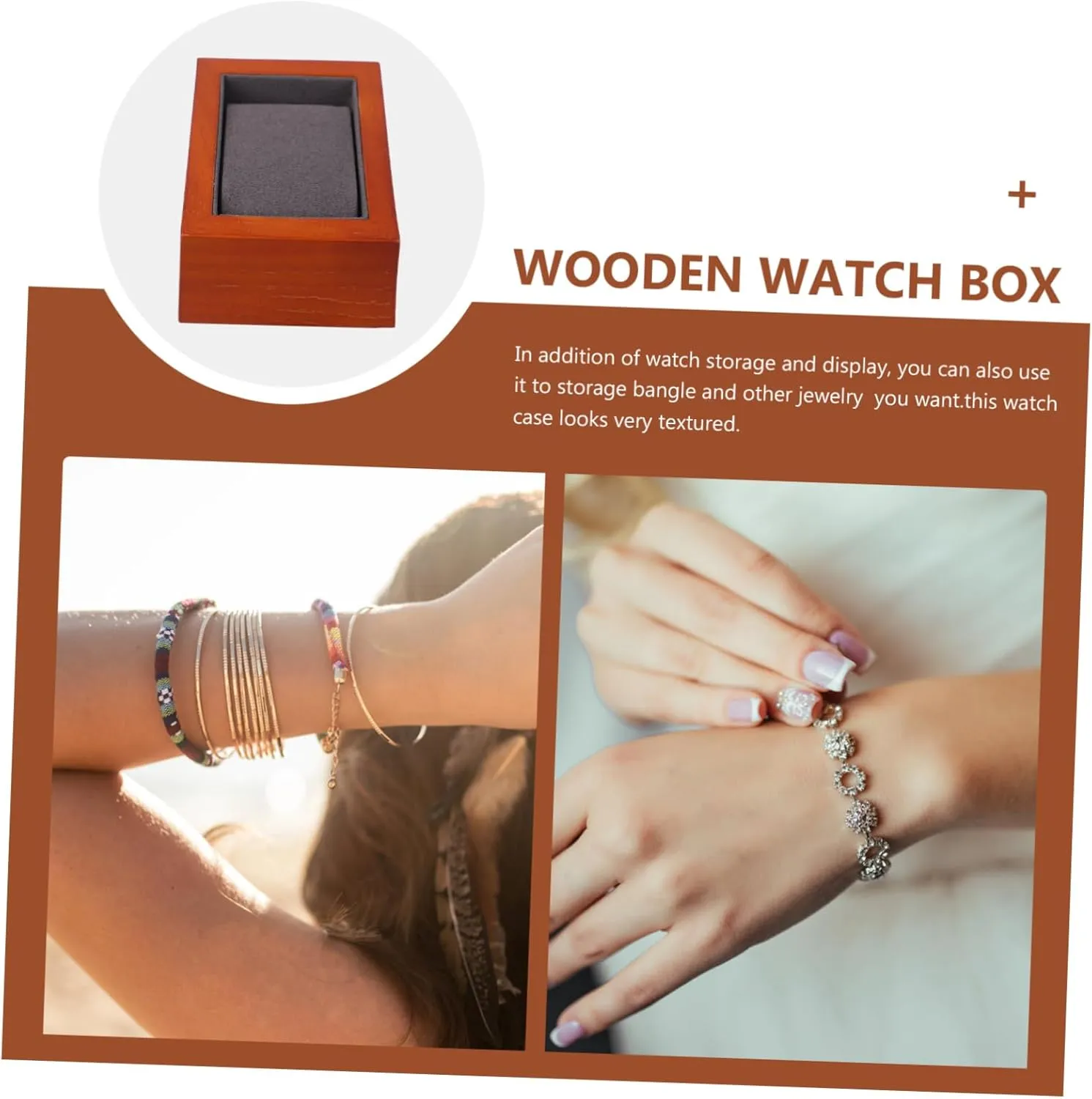 Minimalist Wooden Watch Display Case for Men Women Elegant Jewelry Organizer for Bracelets and Bangles for Special Occasions