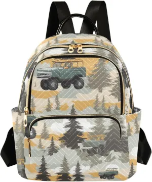 Monster Trucks Small Backpack Purse for Women Travel Diaper Bag Daypack Backpacks for Shopping Vacation