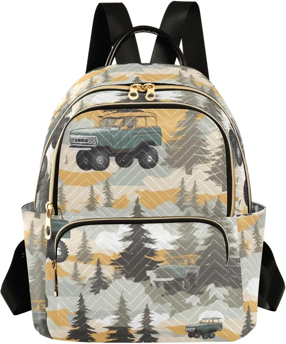 Monster Trucks Small Backpack Purse for Women Travel Diaper Bag Daypack Backpacks for Shopping Vacation