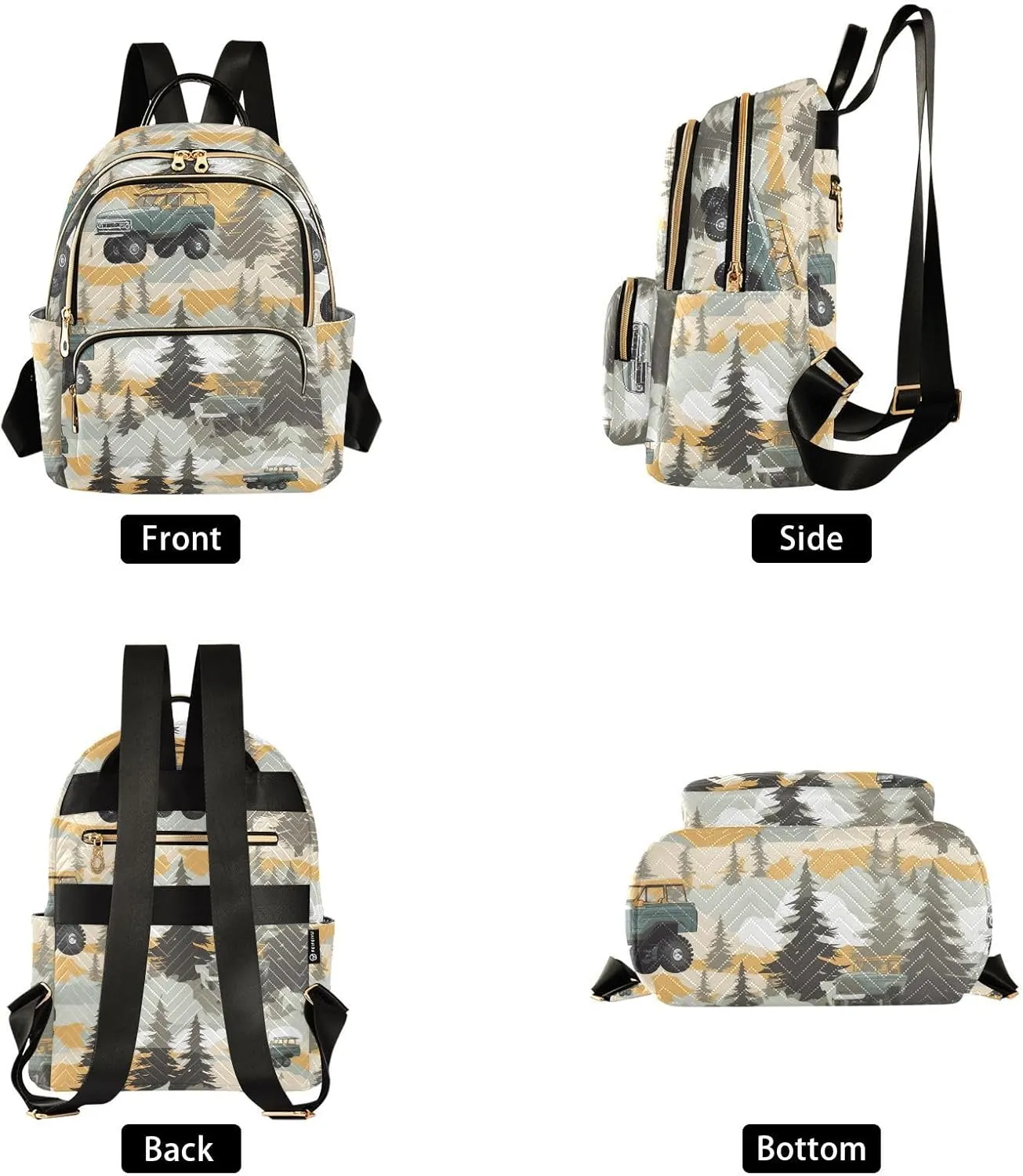 Monster Trucks Small Backpack Purse for Women Travel Diaper Bag Daypack Backpacks for Shopping Vacation
