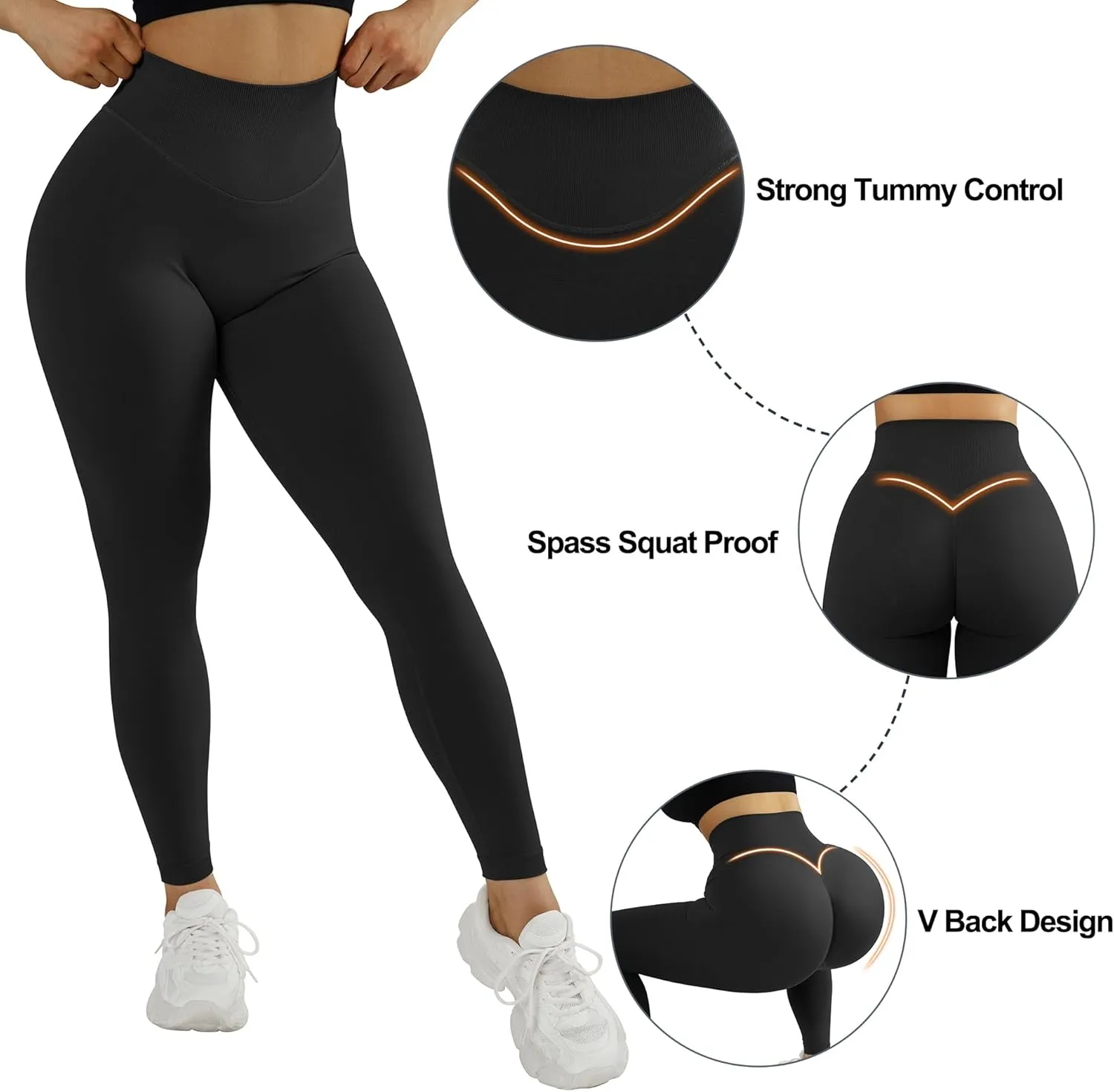 MOOSLOVER Seamless Butt Lifting Workout Leggings for Women High Waist Yoga Pants Compression Contour Tights