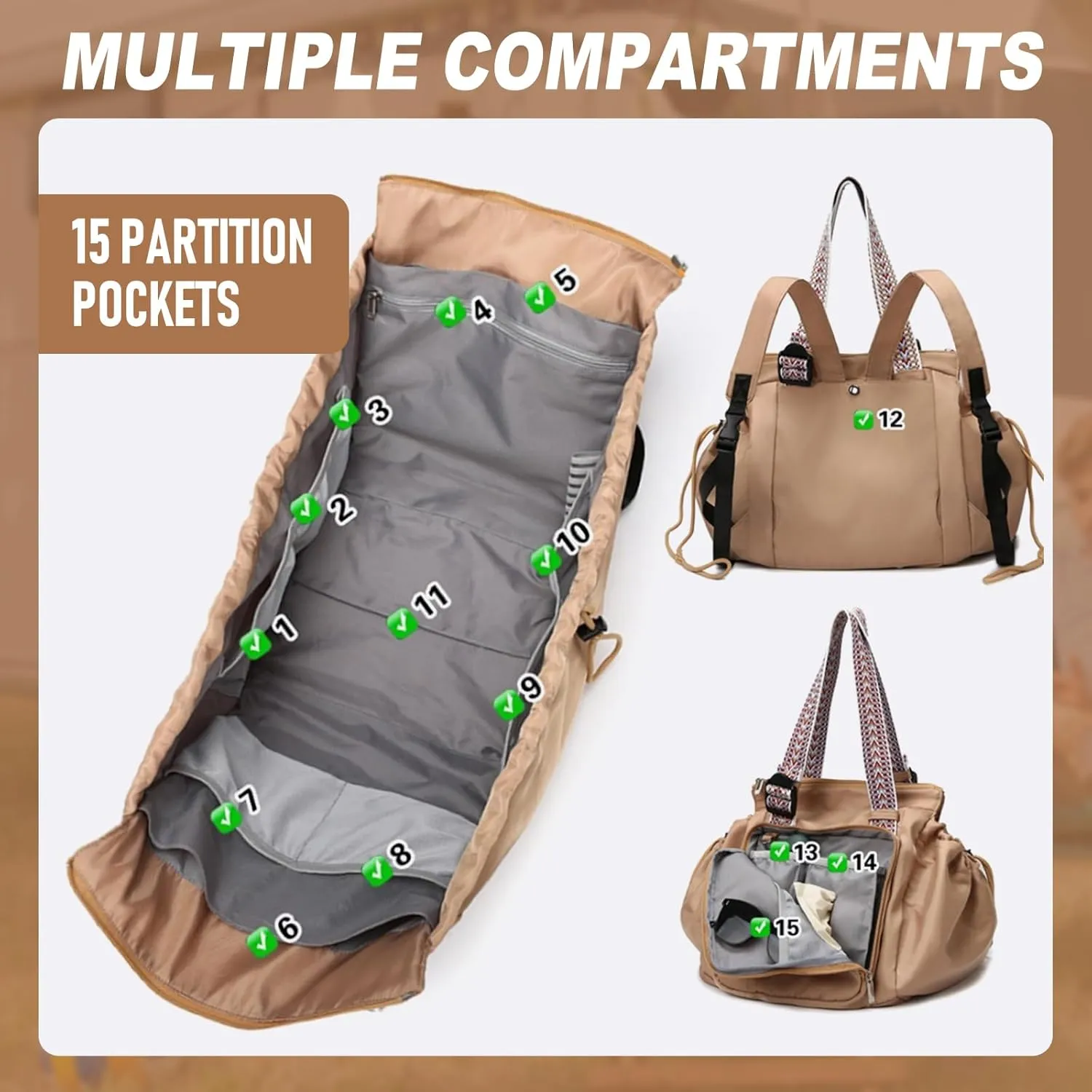 Multi Functional And Versatile Cradle Bag, Travel Storage Bag, Women'S Backpack, Multi-Functional Mommy Bag (Black)