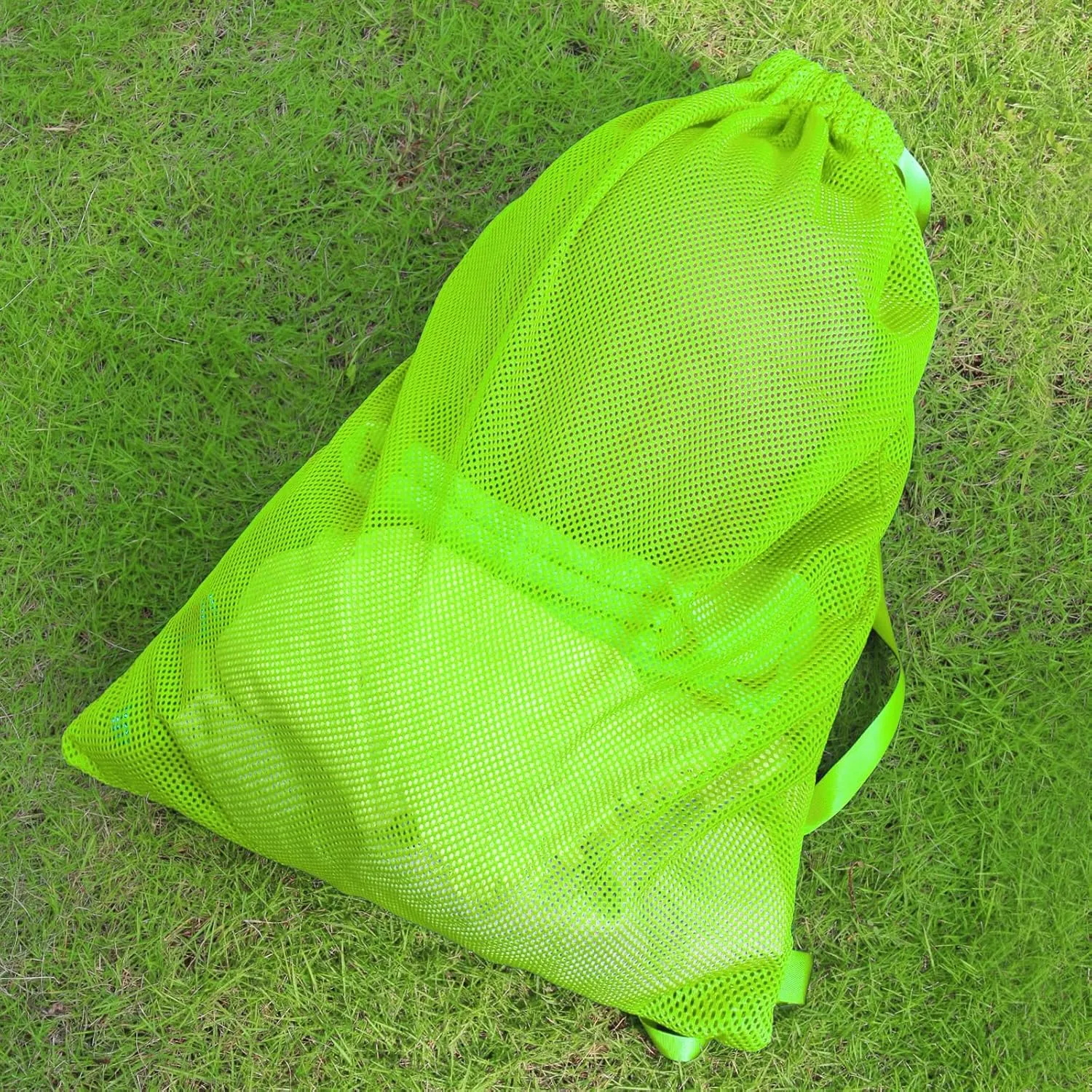 NATURAL STYLE 2 Packs Swim Bag Mesh Drawstring Backpack Oversized 18" x 26", Large Mesh Drawstring Backpack for Beach, Swimming, Gym, and Workout Gear (Green)