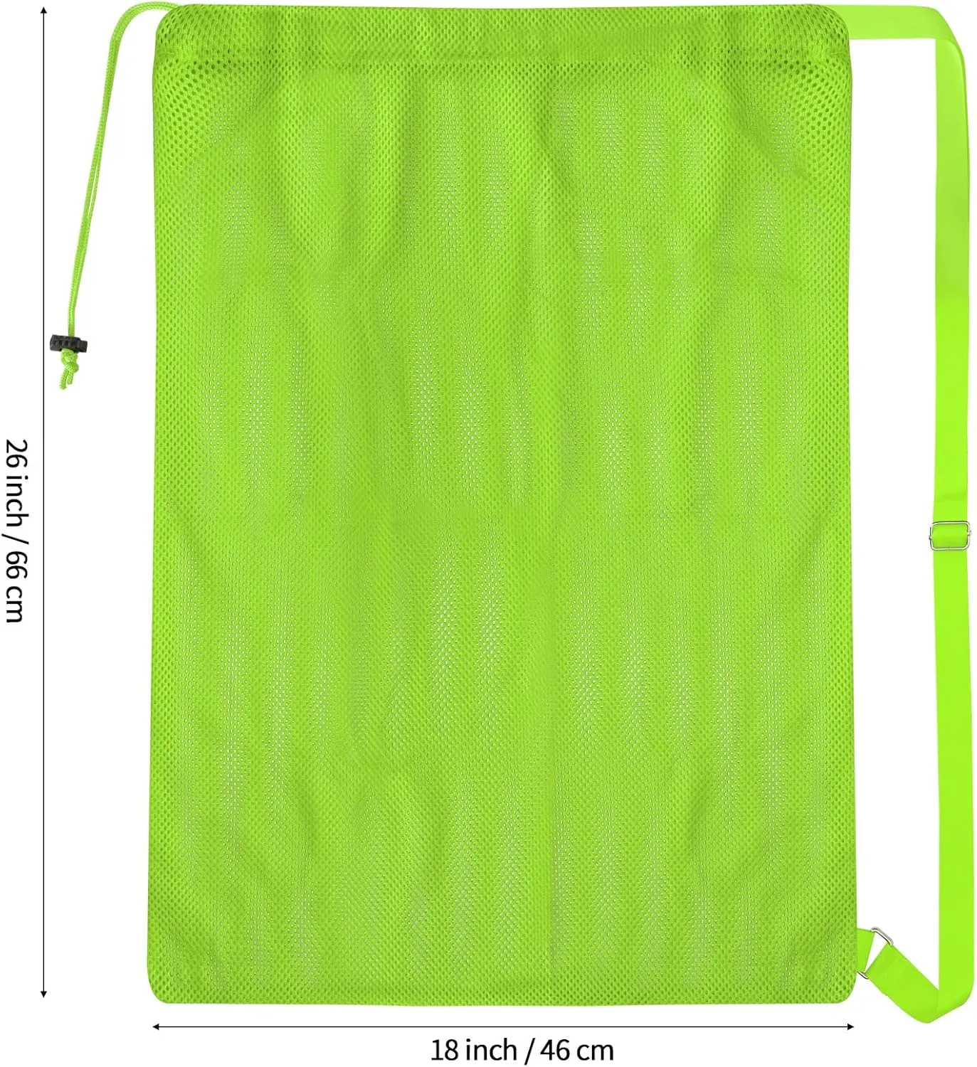 NATURAL STYLE 2 Packs Swim Bag Mesh Drawstring Backpack Oversized 18" x 26", Large Mesh Drawstring Backpack for Beach, Swimming, Gym, and Workout Gear (Green)