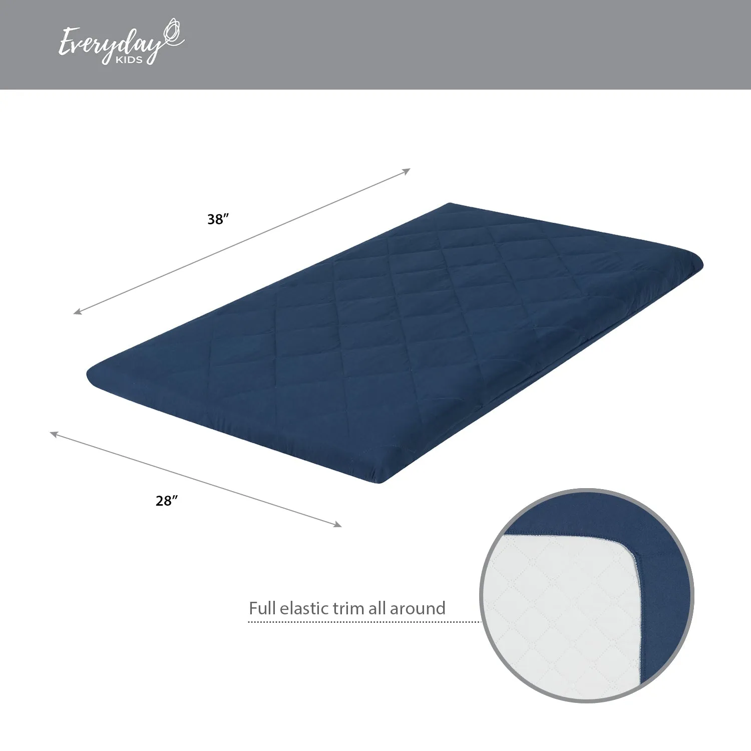 Navy Quilted Portable Crib/Playard Sheet