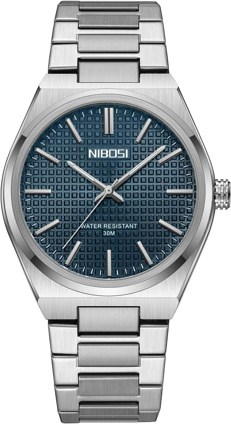 NIBOSI Mens Watches Analog Quartz Watch Stainless Steel Strap Waterproof Men's Wrist Watches Classic Minimalist Dainty Business Dress Designer Watches for Men