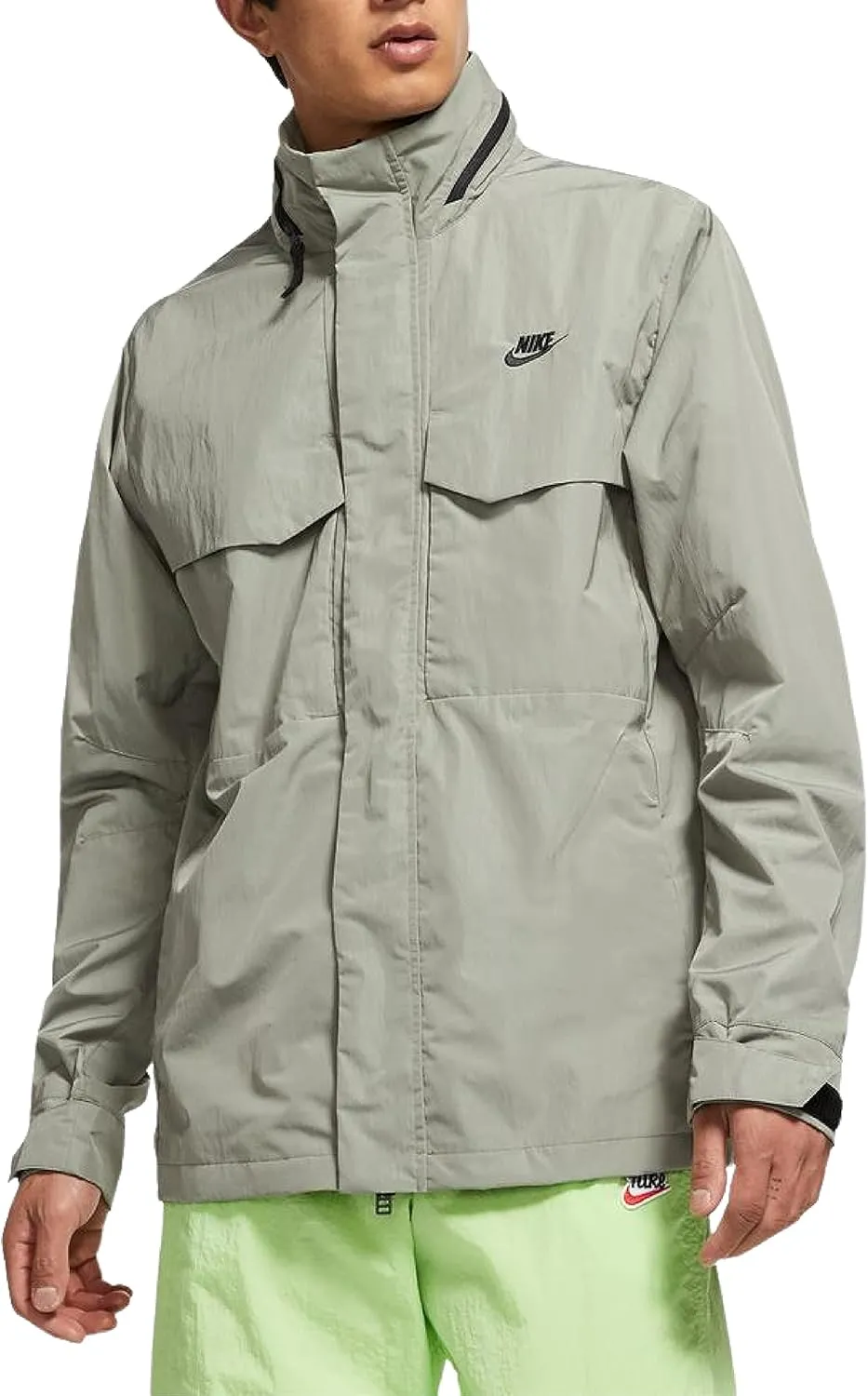 Nike Men's Sportswear M65 Water Resistant (US, Alpha, Medium, Regular, Regular, Light Army/Black/Black)