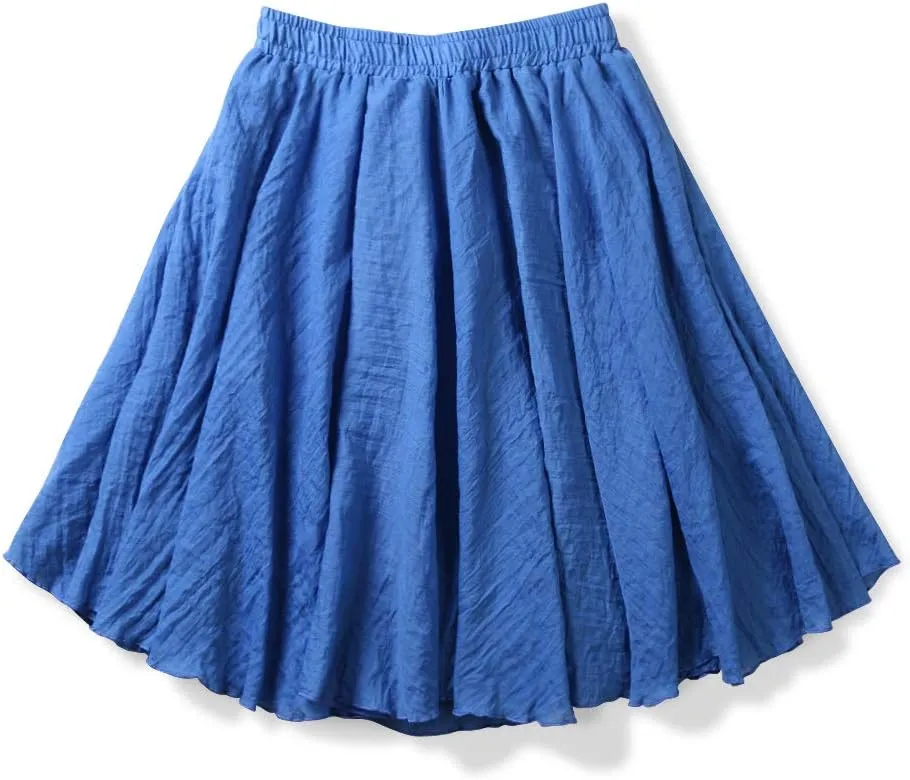 OCHENTA Women's Lightweight Skirts Knee Length High Waisted Casual Beach Flowy Summer Skirts