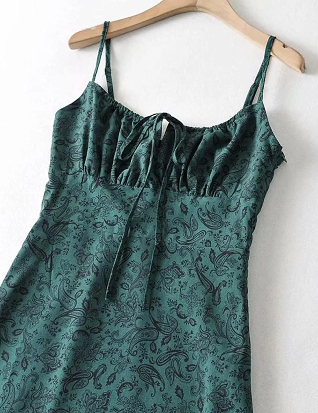 Omoone Womens Floral Dress Low-Cut Square Neck Spaghetti Strap Tie Bodycorn 90s Y2k Sun Dresses