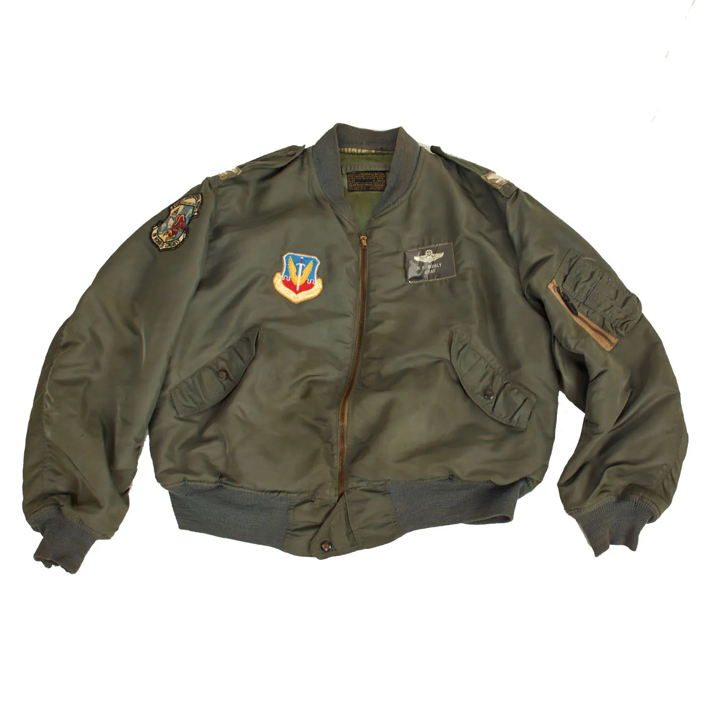 Original U.S. Vietnam War Era USAF L2-B Flight Jacket Grouping Belonging to Colonel Roy E. Braly - WWII B-24 Pilot Shot Down Over Holland and Became POW