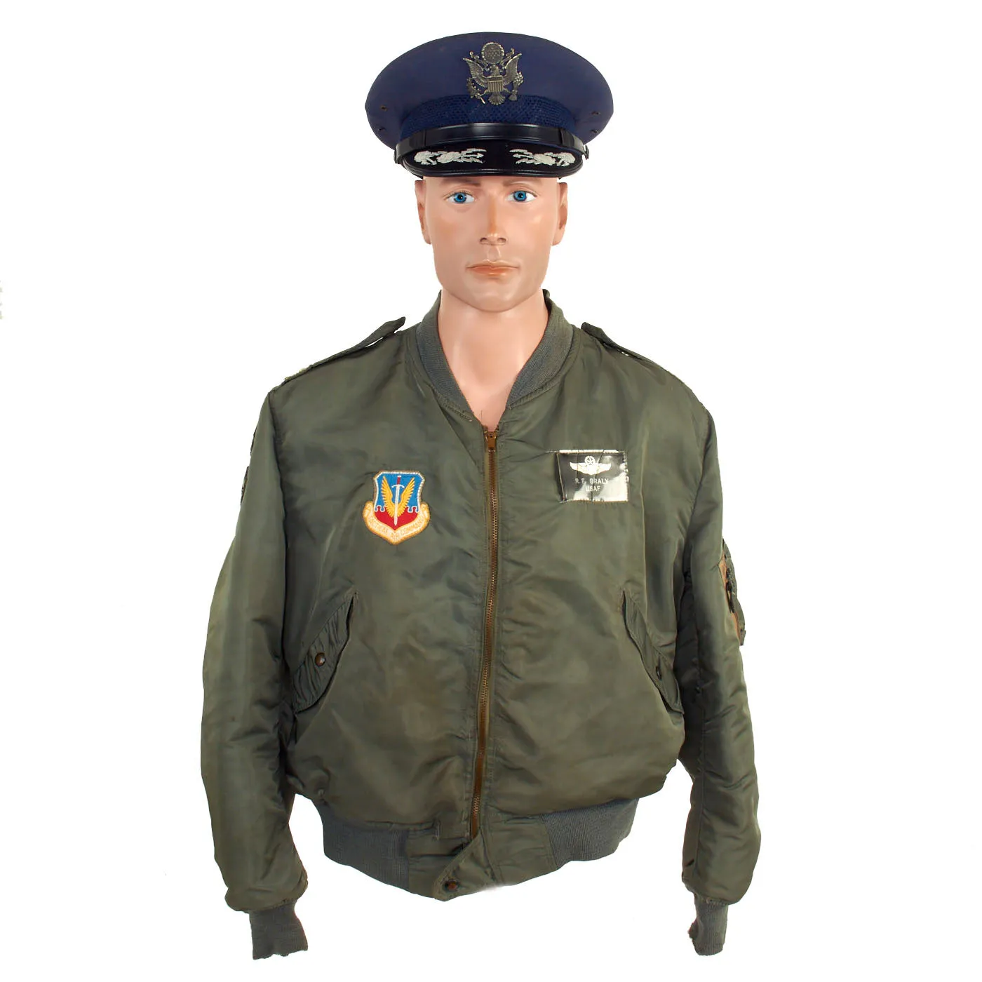 Original U.S. Vietnam War Era USAF L2-B Flight Jacket Grouping Belonging to Colonel Roy E. Braly - WWII B-24 Pilot Shot Down Over Holland and Became POW