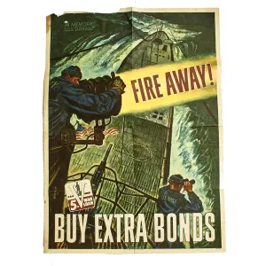 Original U.S. WWII Propaganda Poster - USS Dorado Submarine - Buy Extra War Bonds