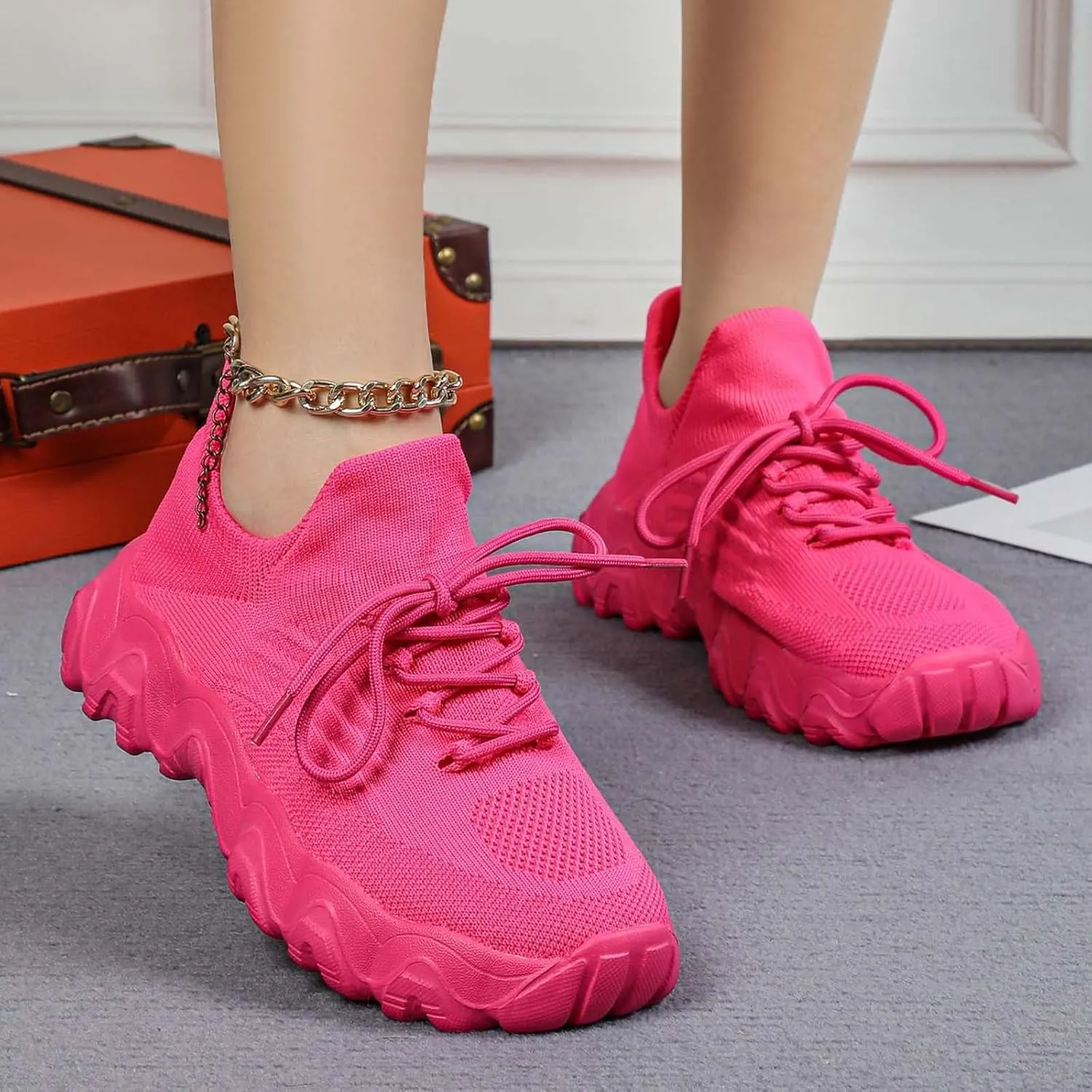 Ortho Pro Shoes for Women Wide Width Mesh Lace Lightweight Low-Cut Sneakers Comfortable Ankle Socks Non Slip Walking Sneakers Mesh Orthopedic Breathable Shoes