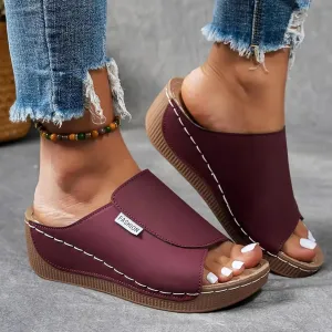 Orthopedic Platform Wedge Sandals for Women Summer Dressy 2025 Comfortable Arch Support Slides Breathable Orthotic Wedges Slip on Casual Sandal