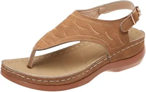 Orthopedic Sandals for Women Comfortable Dressy Arch Support Thong T-Strap Sandals Summer Vintage Slip On Flip Flops Casual Orthotic Breathable Sandal