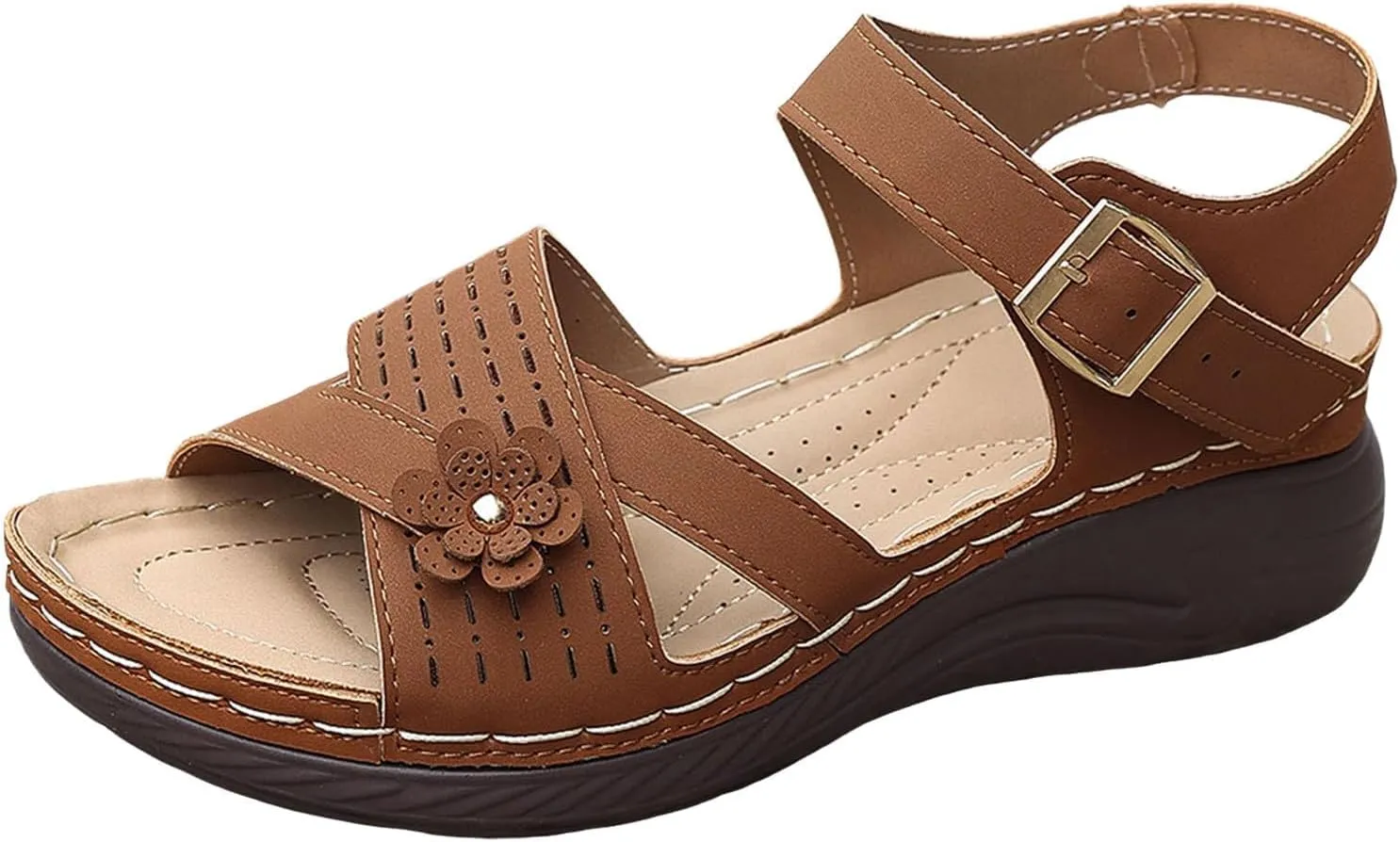 Orthopedic Sandals for Women Dressy Arch Support Comfortable Sandals Wedge Orthotic Walking Sandal Open Toe Casual Outdoor Shoes