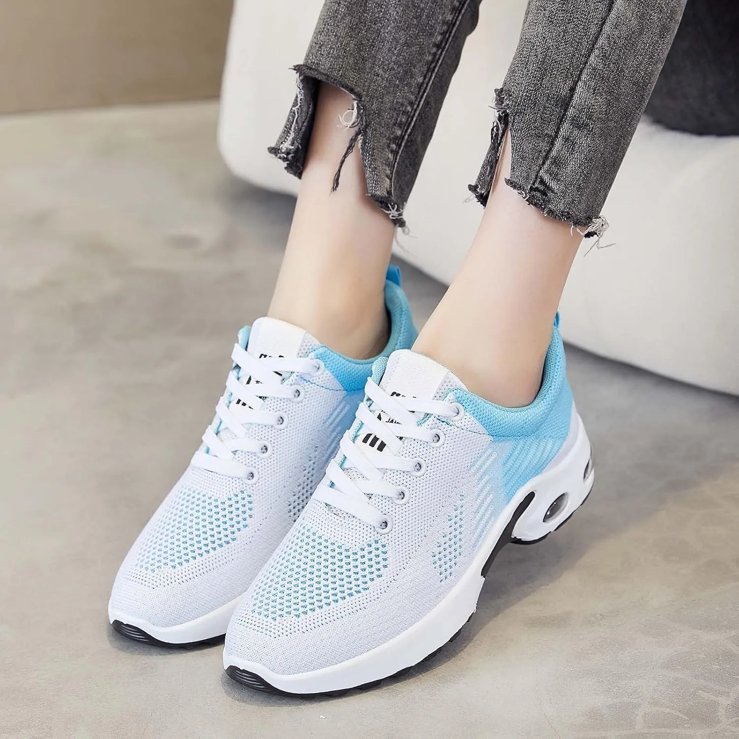 Orthopedic Shoes for Women Wide Width Toe Shoes with Arch Support Stylish Walking Sneakers Mesh Air Cushion Plantar Fasciitis Shoe for Gym Workout Tennis Sports Running Sneakers