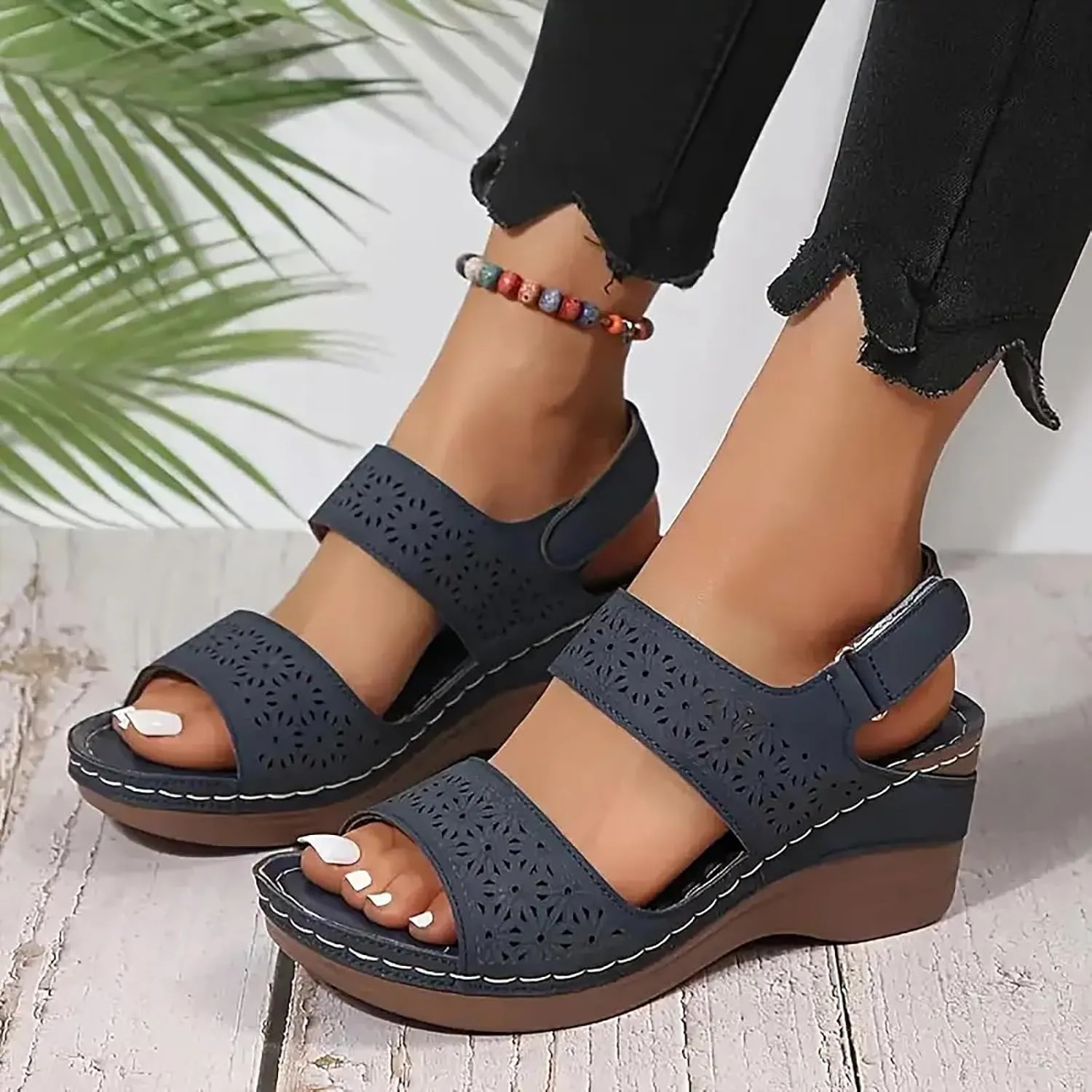 Orthopedic Wedge Sandals for Women Dressy 2025,Summer Platform Casual Dress Women Sandal Strappy Low Wedges Sandals Zipper Summer Beach Comfortable Outdoor Sandals Shoes