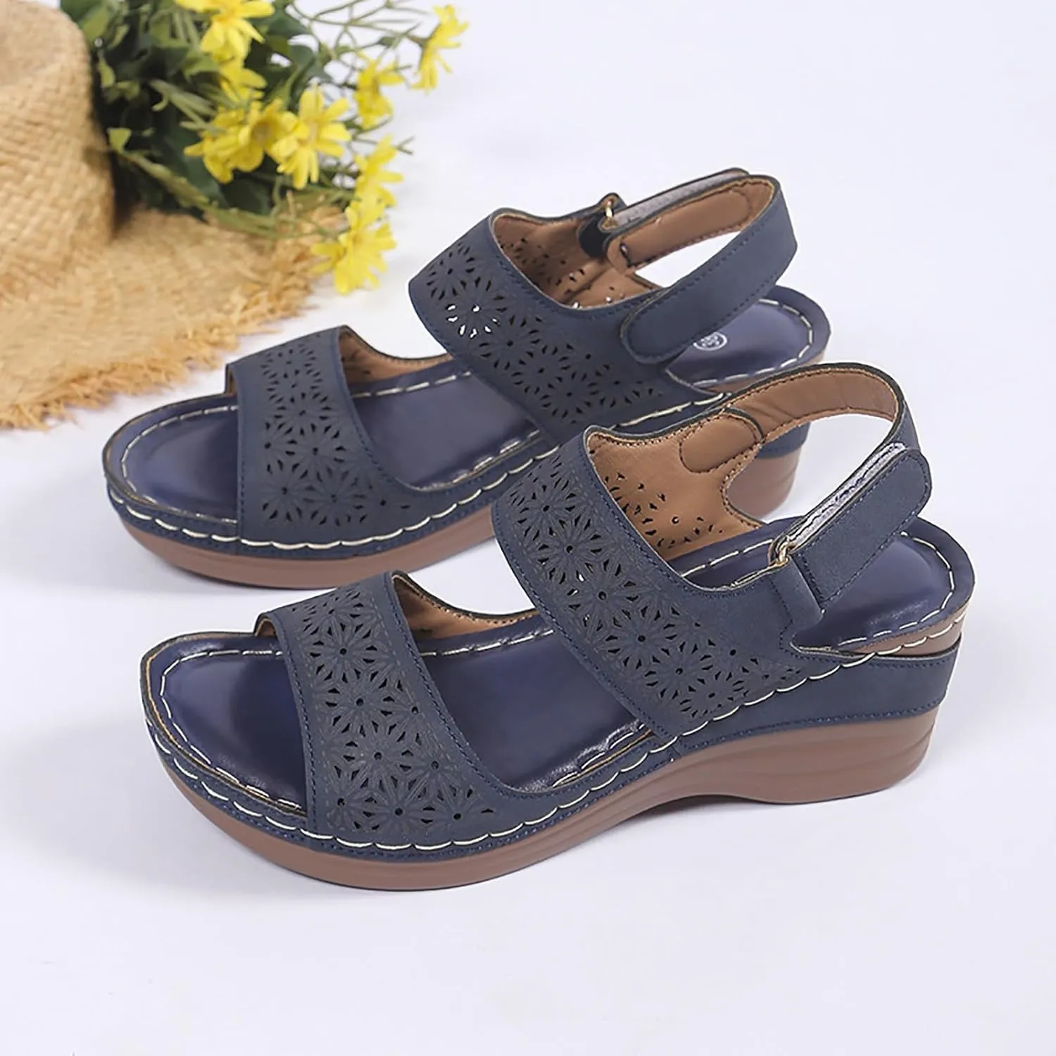 Orthopedic Wedge Sandals for Women Dressy 2025,Summer Platform Casual Dress Women Sandal Strappy Low Wedges Sandals Zipper Summer Beach Comfortable Outdoor Sandals Shoes